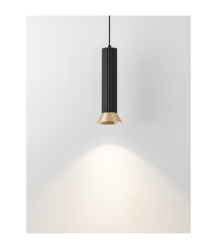 Luvia Slim Pendant Ceiling Light Oxide Gold Black LED GU10 1x10W-6