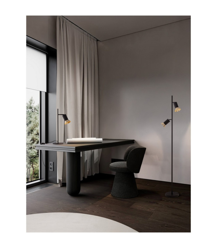 Luvia Multi Arm Floor Lamp Oxide Gold Black LED GU10 2x10W-2