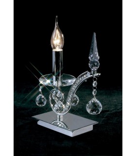 Table Lamp 1 Light Polished Chrome, Crystal - 2