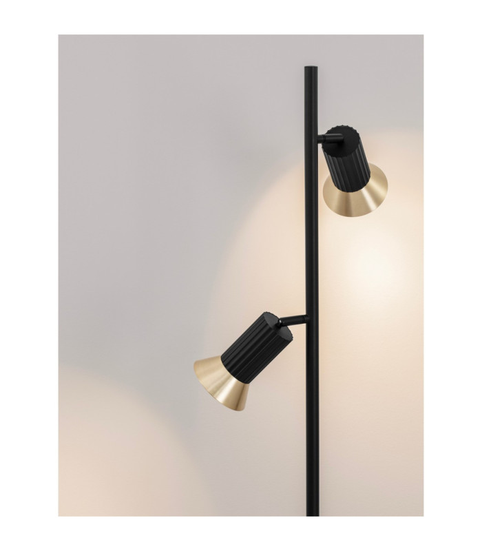 Luvia Multi Arm Floor Lamp Oxide Gold Black LED GU10 2x10W-6