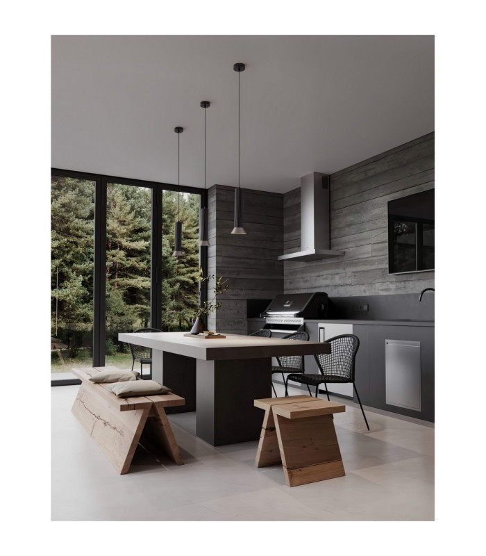Luvia Slim Pendant Ceiling Light Oxide Bronze Black LED GU10 1x10W-2