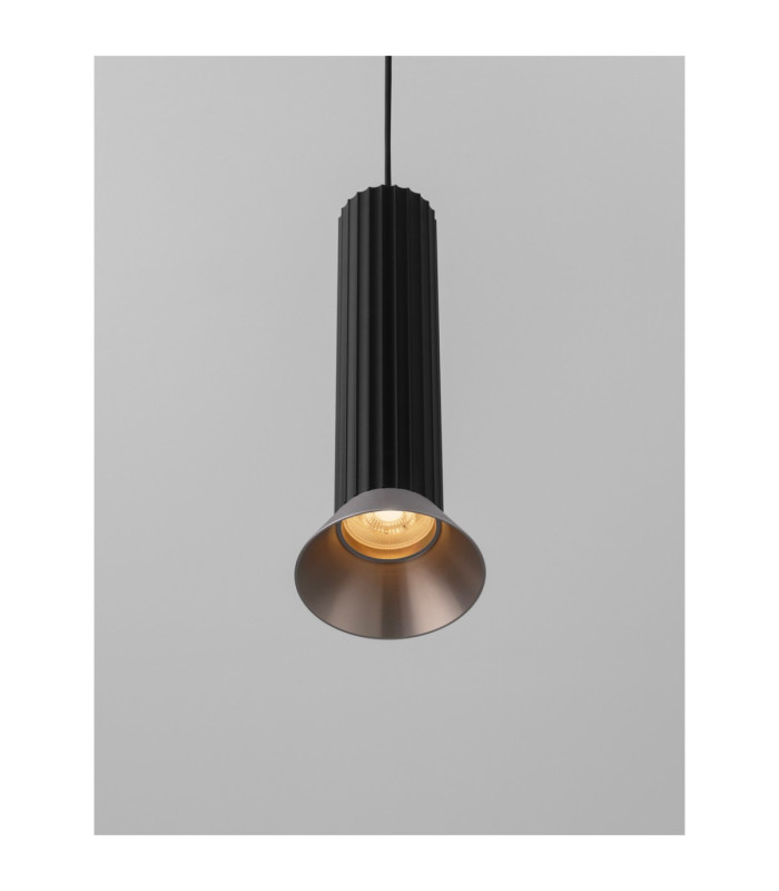 Luvia Slim Pendant Ceiling Light Oxide Bronze Black LED GU10 1x10W-5