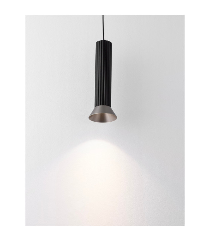 Luvia Slim Pendant Ceiling Light Oxide Bronze Black LED GU10 1x10W-6