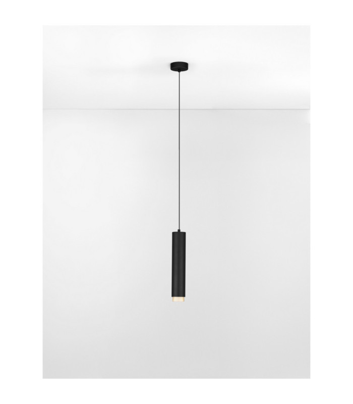 Nessi Slim Pendant Ceiling Light Sandy Black Gold LED GU10 1x10W-4