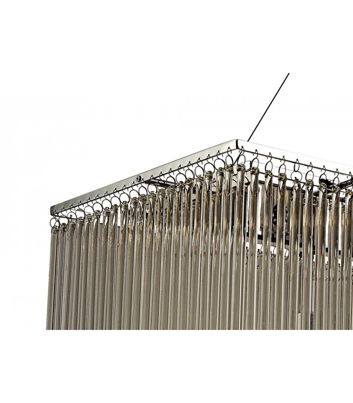 Ceiling Pendant Rectangular 10 Light Polished Chrome, Clear Glass - 6