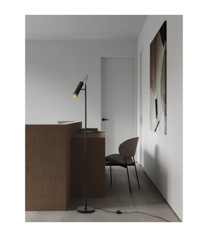 Nessi Task Floor Lamp Sandy Black Gold LED GU10 1x10W-2
