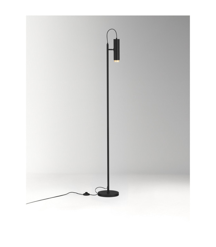 Nessi Task Floor Lamp Sandy Black Gold LED GU10 1x10W-4