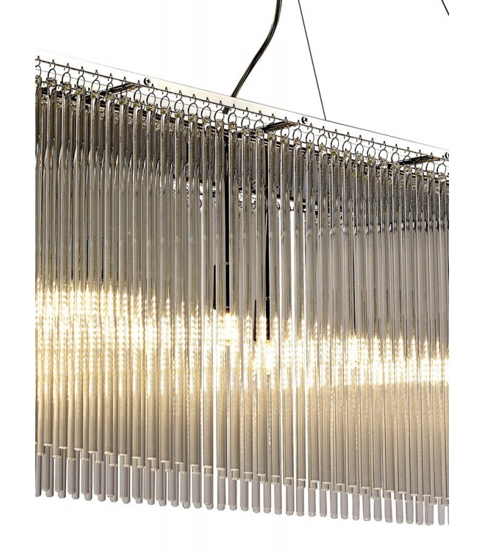 Ceiling Pendant Rectangular 10 Light Polished Chrome, Clear Glass - 9