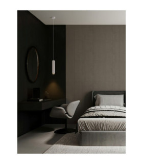 Nessi Slim Pendant Ceiling Light Sandy White Black LED GU10 1x10W-2