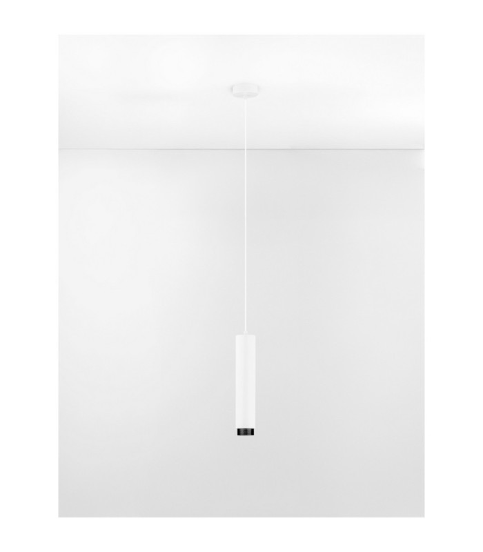 Nessi Slim Pendant Ceiling Light Sandy White Black LED GU10 1x10W-3
