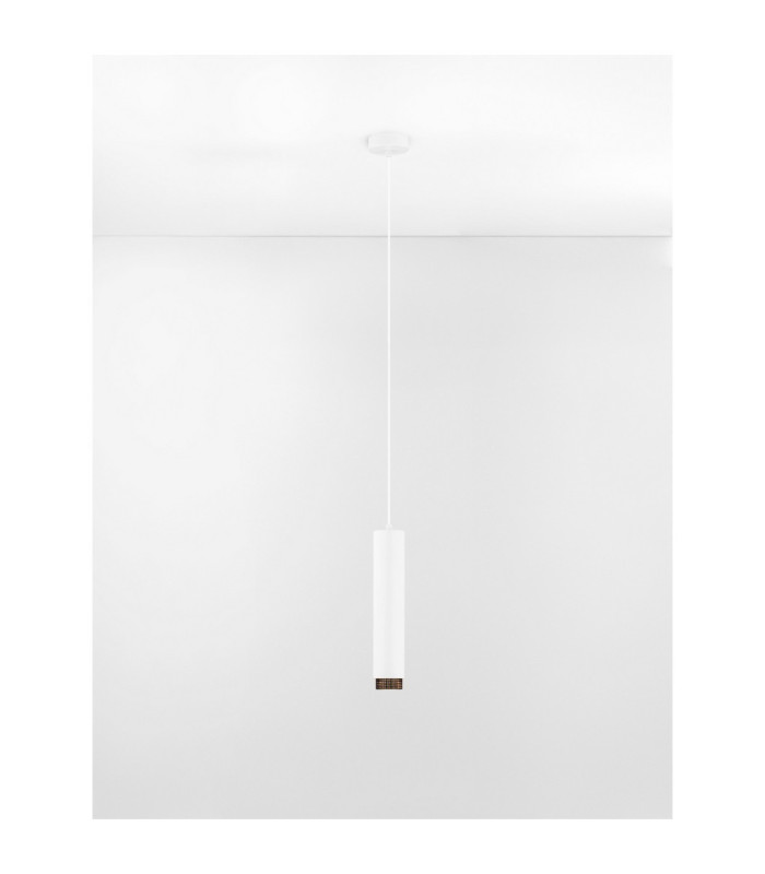 Nessi Slim Pendant Ceiling Light Sandy White Black LED GU10 1x10W-4