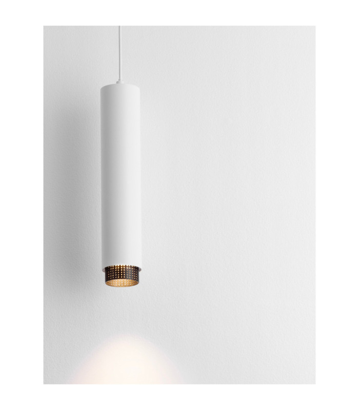 Nessi Slim Pendant Ceiling Light Sandy White Black LED GU10 1x10W-6
