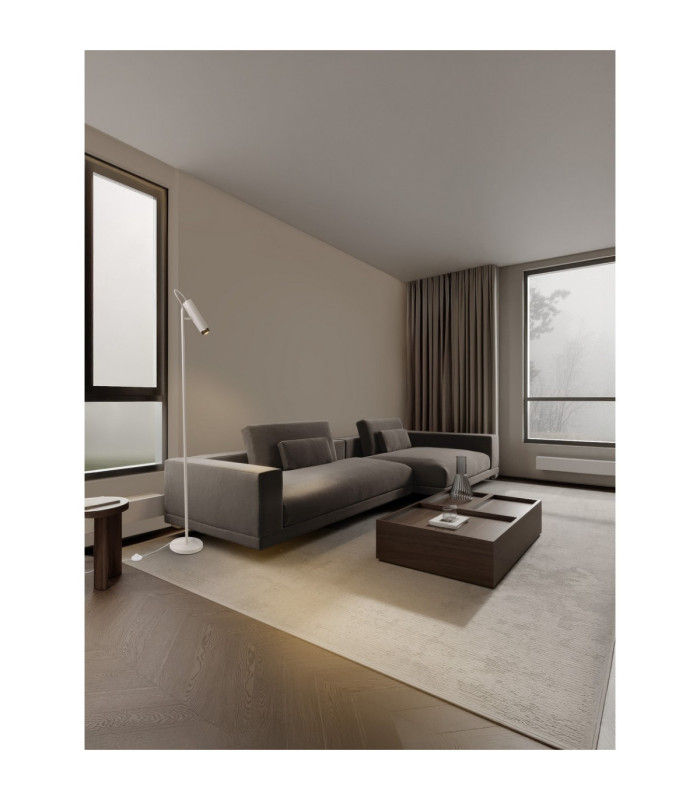 Nessi Task Floor Lamp Sandy White Black LED GU10 1x10W-2