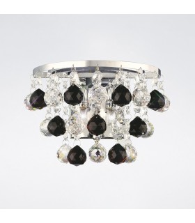 Wall Lamp Switched 2 Light Polished Chrome, Crystal, Supplied with 9 Additional Black Crystal Spheres - 2