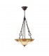 3 Light Large Inverted Ceiling Pendant Dark Bronze, Tiffany glass, E27 - 1