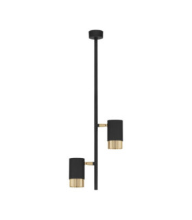 Pongo Pendant Ceiling Light Sandy Black Gold GU10 2x10W-1