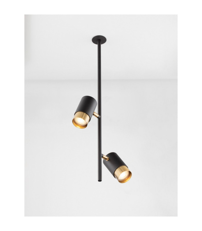 Pongo Twin Ceiling Spotlight Sandy Black Gold GU10 1x10W-2