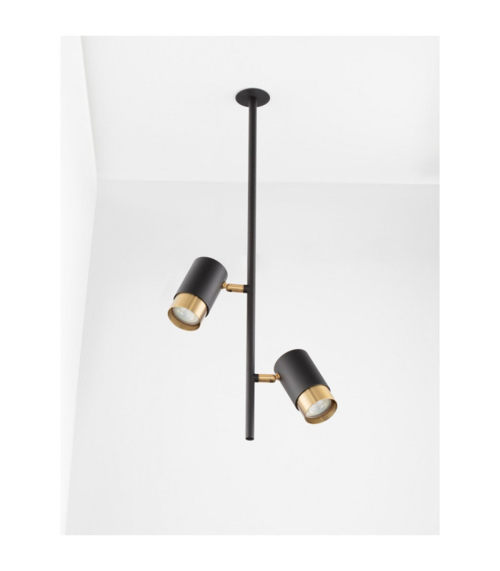 Pongo Twin Ceiling Spotlight Sandy Black Gold GU10 1x10W-3