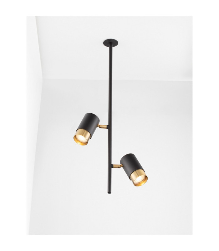 Pongo Twin Ceiling Spotlight Sandy Black Gold GU10 1x10W-4