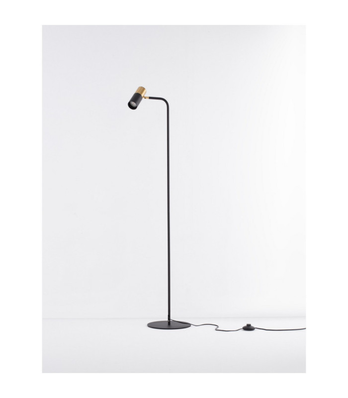 Pongo Task Floor Lamp Sandy Black Gold GU10 1x10W-3