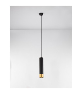 Picto Tall Slim Pendant Ceiling Light Sandy Black Gold GU10 1x10W-2