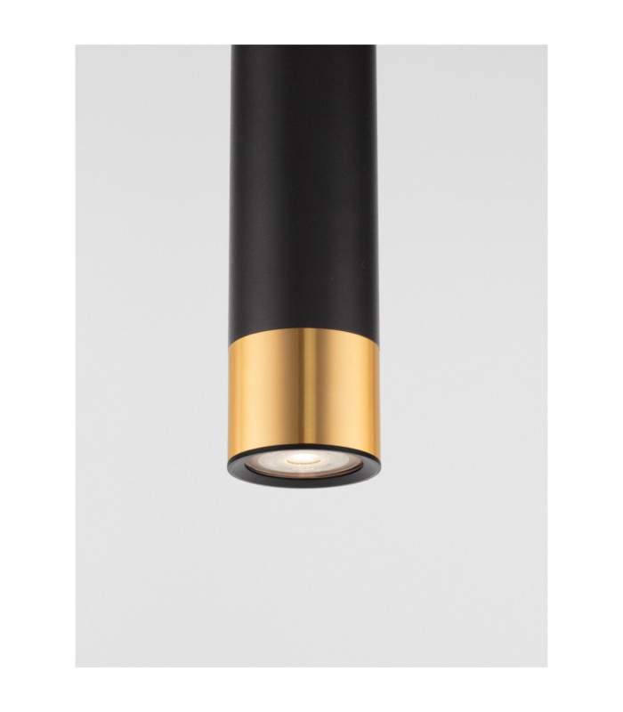 Picto Tall Slim Pendant Ceiling Light Sandy Black Gold GU10 1x10W-4