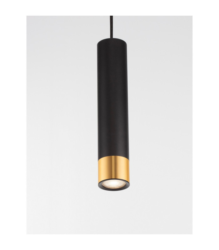 Picto Tall Slim Pendant Ceiling Light Sandy Black Gold GU10 1x10W-5