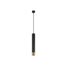 Picto Small Slim Pendant Ceiling Light Sandy Black Gold GU10 1x10W-1