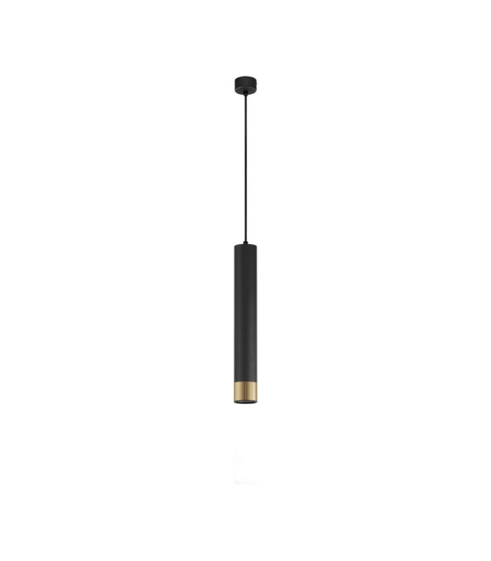 Picto Small Slim Pendant Ceiling Light Sandy Black Gold GU10 1x10W-1