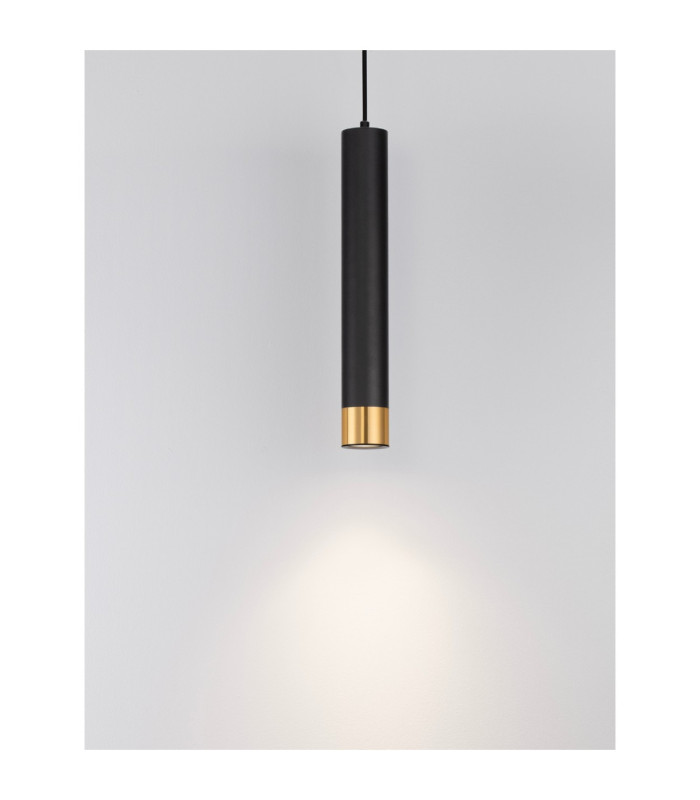 Picto Small Slim Pendant Ceiling Light Sandy Black Gold GU10 1x10W-5