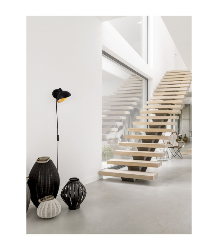 Geti Dome Wall Lamp Matt Black Gold E14 1x5W-2