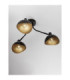 Geti Long Multi Arm Semi Flush Ceiling Lamp Matt Black Gold E14 3x5W-4