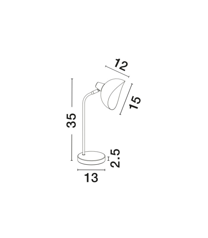 Geti Desk Task Lamp Matt Black Gold E14 1x5W-5