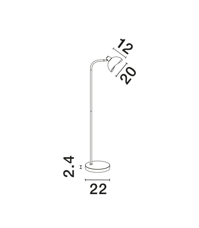 Geti Task Floor Lamp Matt Black Gold E14 1x5W-8