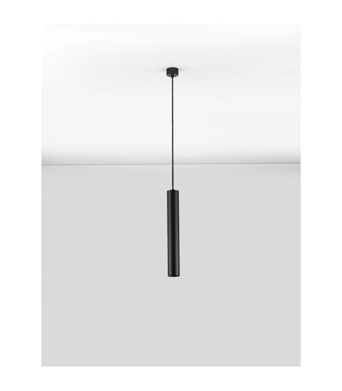 Ami Slim Pendant Ceiling Light Sandy Black GU10 1x10W-3