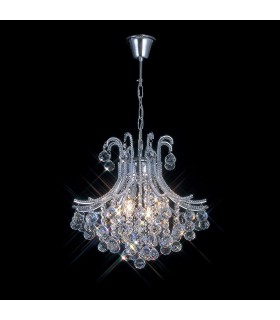 Ceiling Pendant Round 4 Light Polished Chrome, Crystal - 2