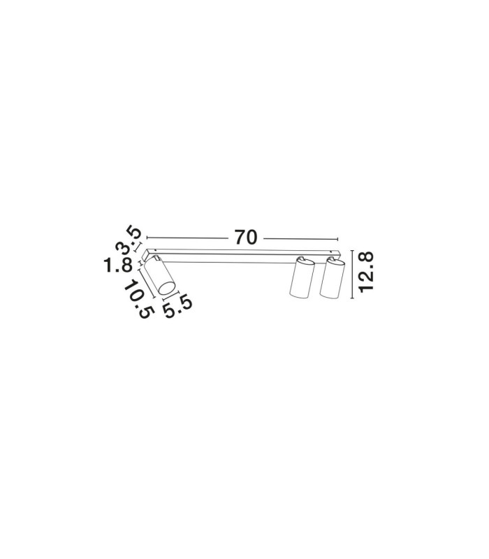 Oso Ceiling Spotlight Bar Sandy White GU10 3x10W-7