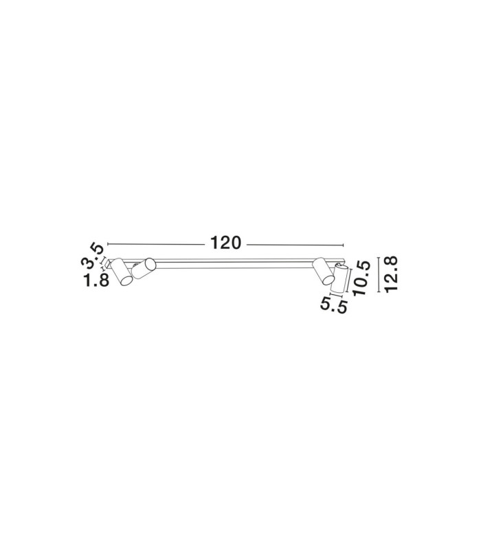 Oso Ceiling Spotlight Bar Sandy Black GU10 4x10W-7