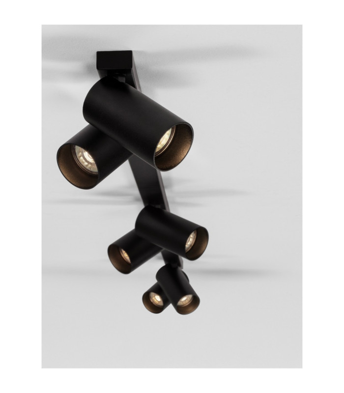 Oso Ceiling Spotlight Bar Sandy Black GU10 6x10W-5