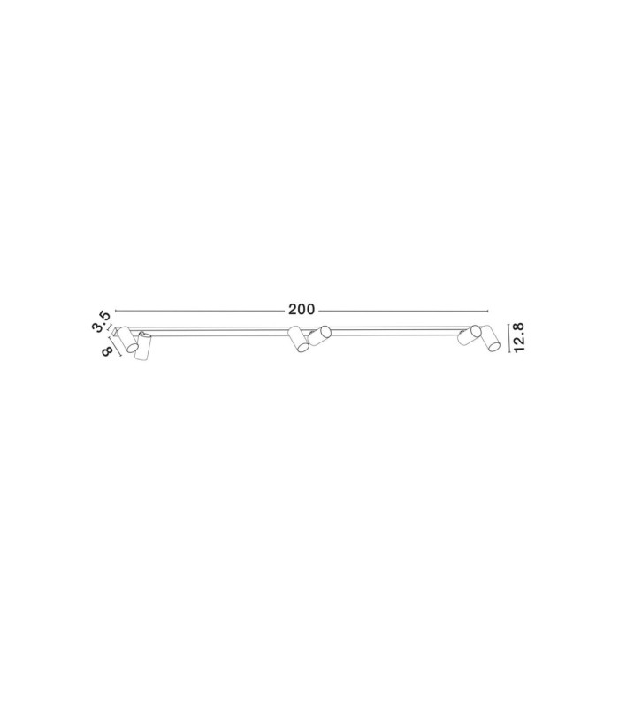 Oso Ceiling Spotlight Bar Sandy White GU10 6x10W-6