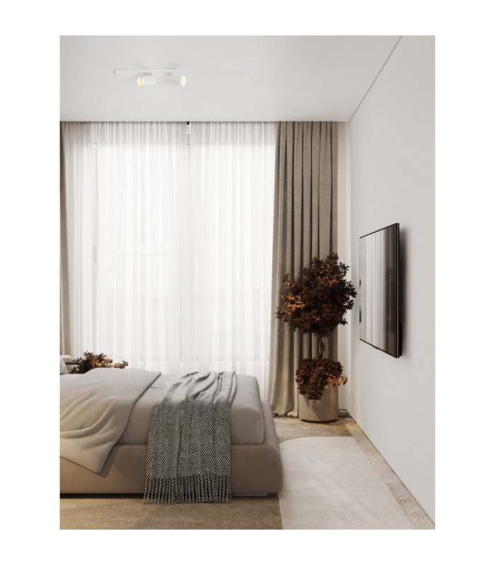 Zelos Twin Ceiling Spotlight Sandy White GU10 2x10W-2