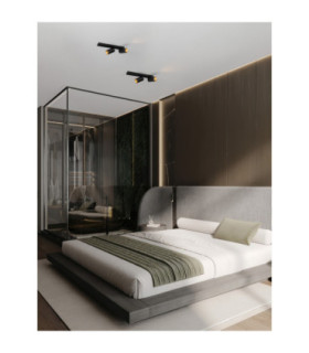 Zelos Twin Ceiling Spotlight Sandy Black GU10 2x10W-2