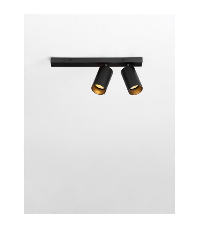 Zelos Twin Ceiling Spotlight Sandy Black GU10 2x10W-4
