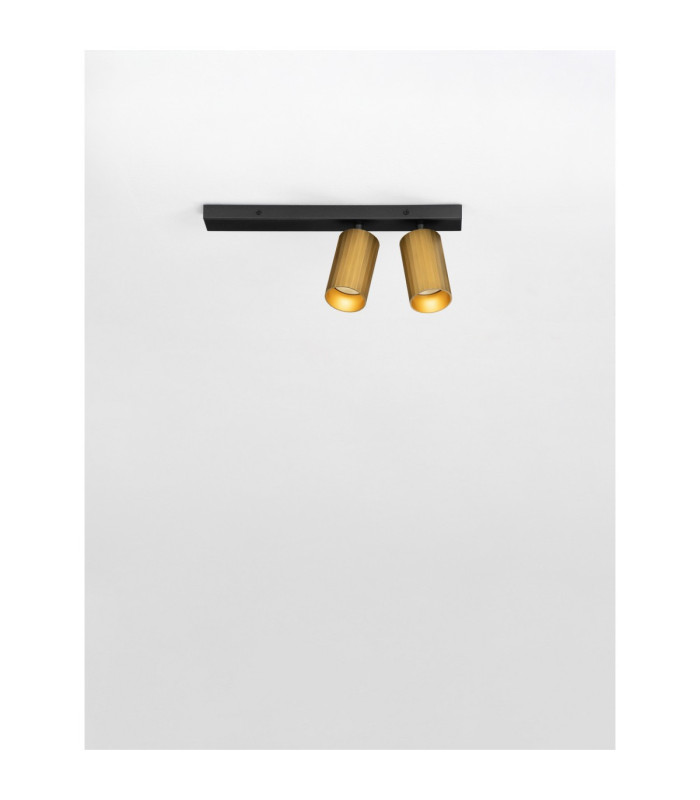 Zelos Twin Ceiling Spotlight Sandy Black Gold GU10 2x10W-4