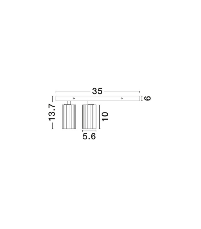 Zelos Twin Ceiling Spotlight Sandy Black Gold GU10 2x10W-6