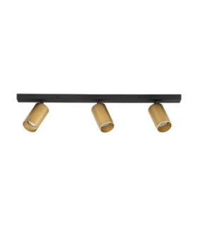 Zelos Ceiling Spotlight Bar Sandy Black Gold GU10 3x10W-1