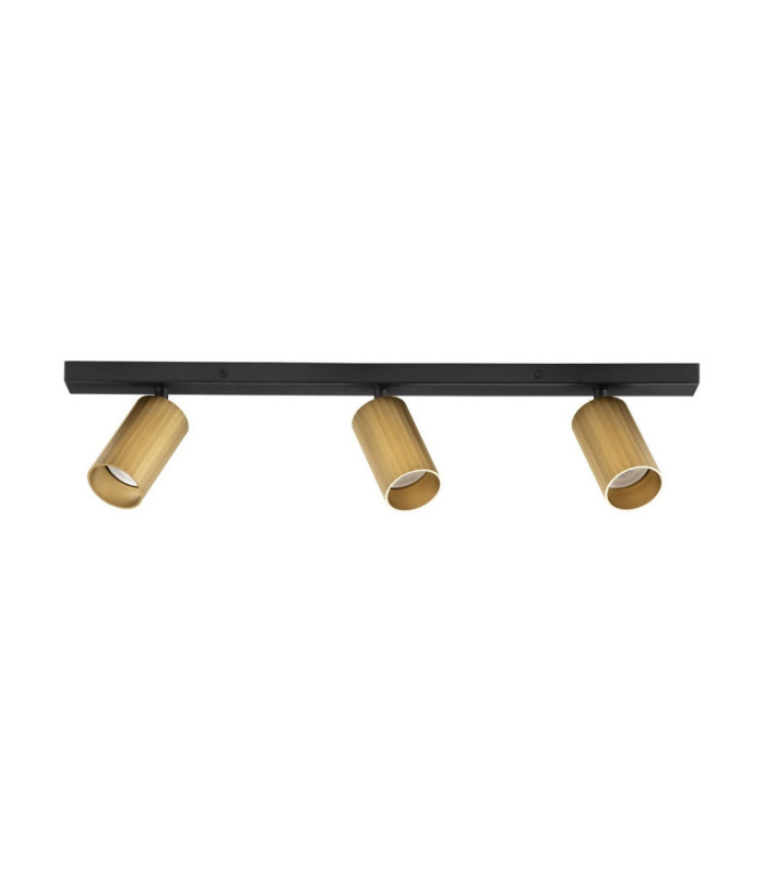 Zelos Ceiling Spotlight Bar Sandy Black Gold GU10 3x10W-1