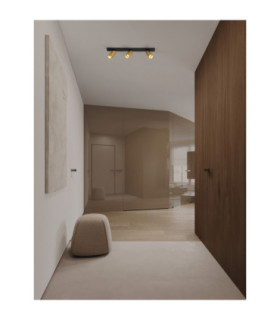 Zelos Ceiling Spotlight Bar Sandy Black Gold GU10 3x10W-2