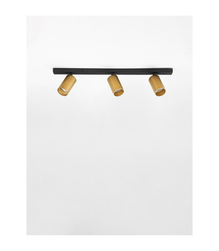 Zelos Ceiling Spotlight Bar Sandy Black Gold GU10 3x10W-3