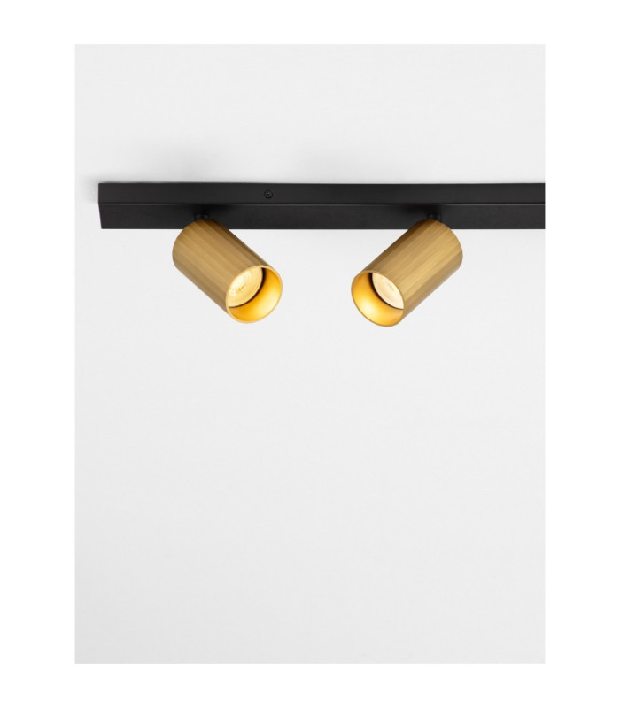 Zelos Ceiling Spotlight Bar Sandy Black Gold GU10 3x10W-5